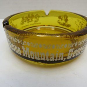 VTG Amber Glass Stone Mountain Georgia Ashtray